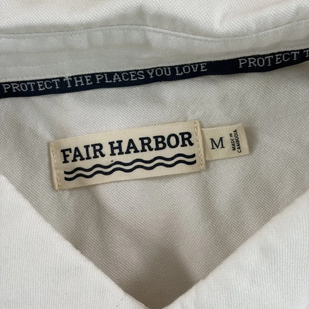 Fair Harbor Oxford Shirt in White Men Medium Classic Fit Stretch NWT $128